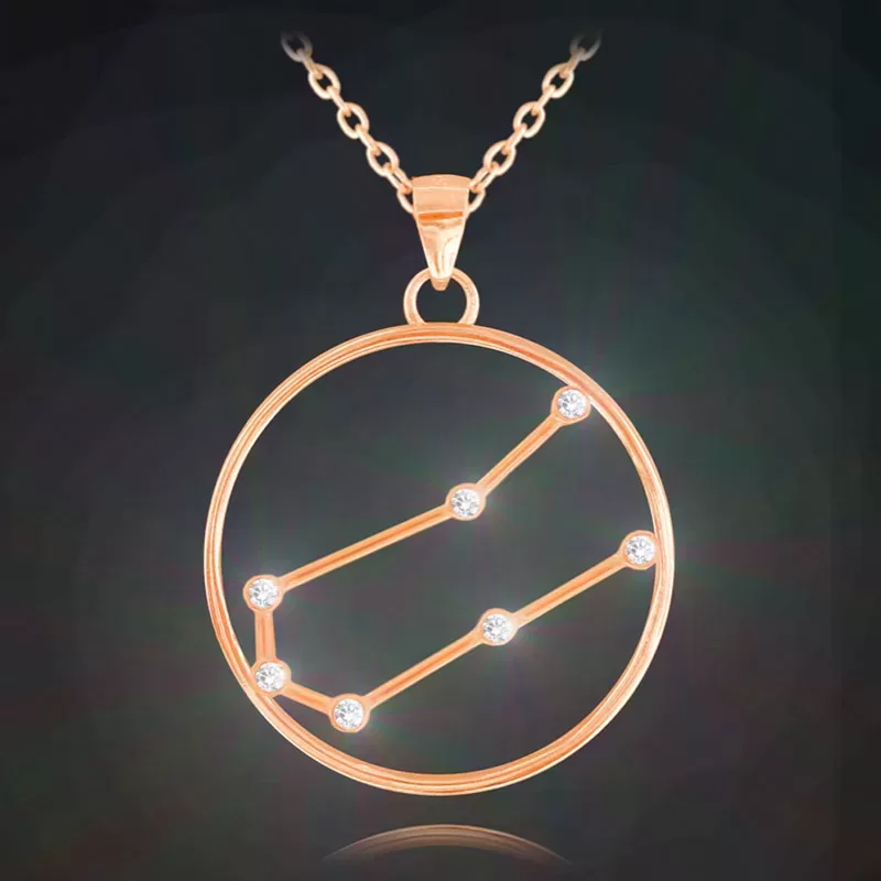 Rose gold naszyjnik BLIŹNIĘTA MINET Stars Znak Zodiaku JMAS9506RN45