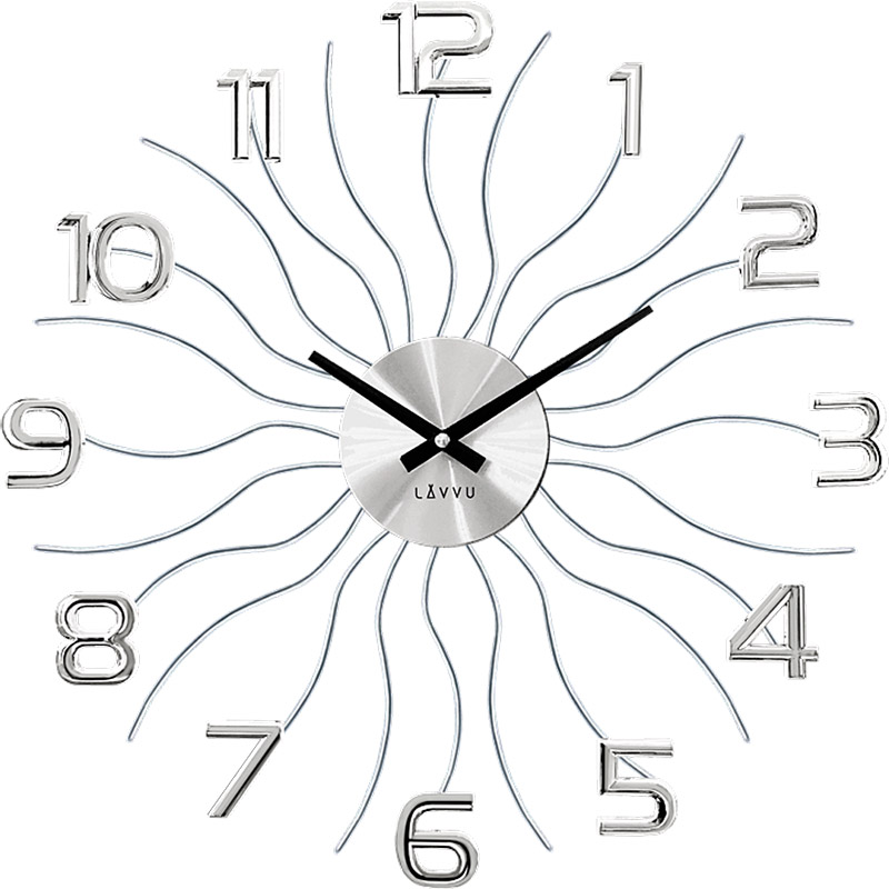 Zegar ścienny Srebrny LAVVU SUN LCT1220