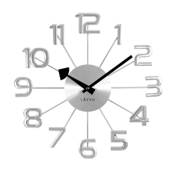 Zegar ścienny Srebrny LAVVU LCT1040