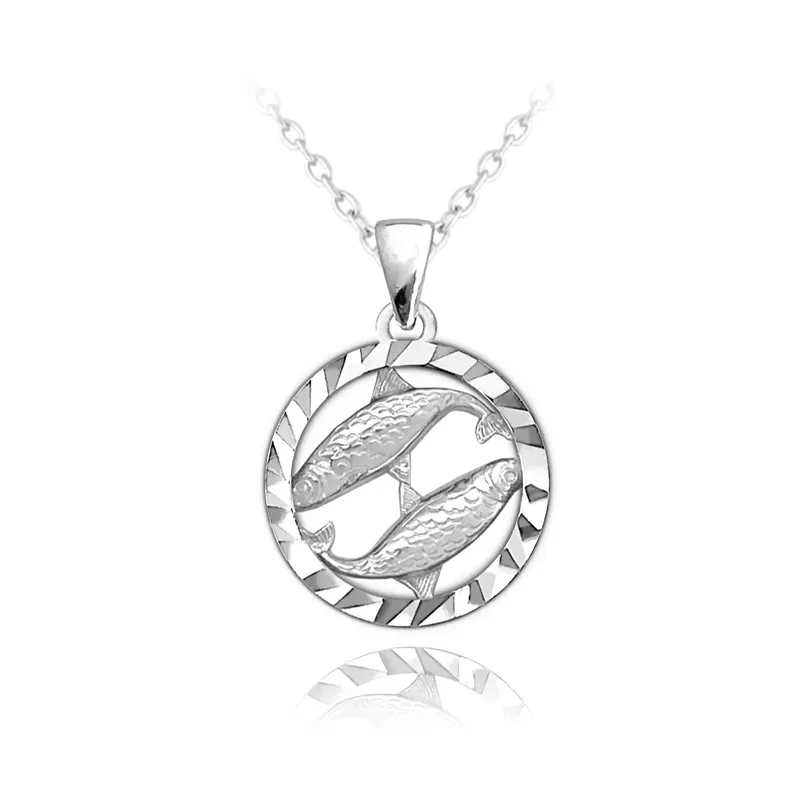 Srebrny naszyjnik MINET Zodiak RYBY JMAS9403SN45