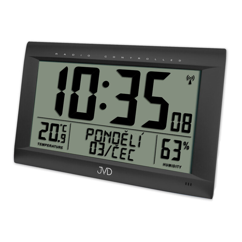 Czarny cyfrowy zegar JVD RB9075.1