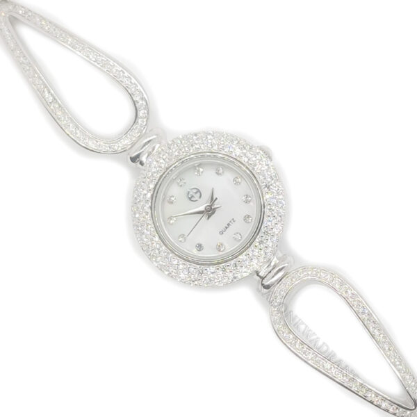 Zegarek Srebrny Perłowa tarcza AG 925 ZS004