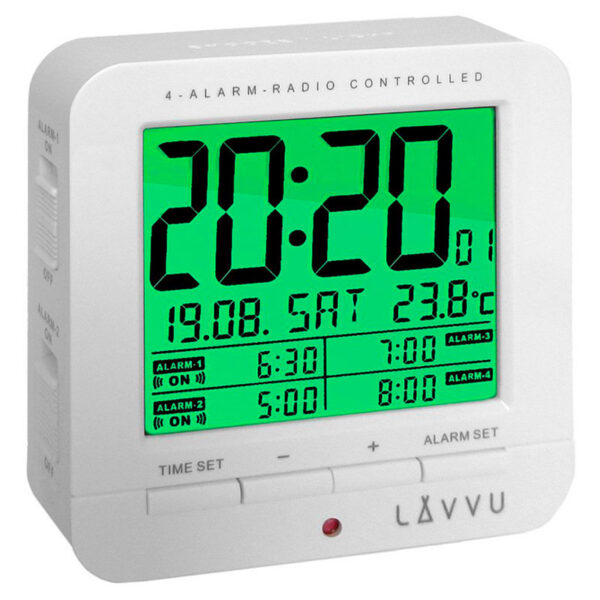 Budzik cyfrowy LAVVU LAR0010 Biały z 4 alarmami