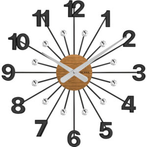 Zegar ścienny Drewniany VLAHA VCT1081 z kryształkami