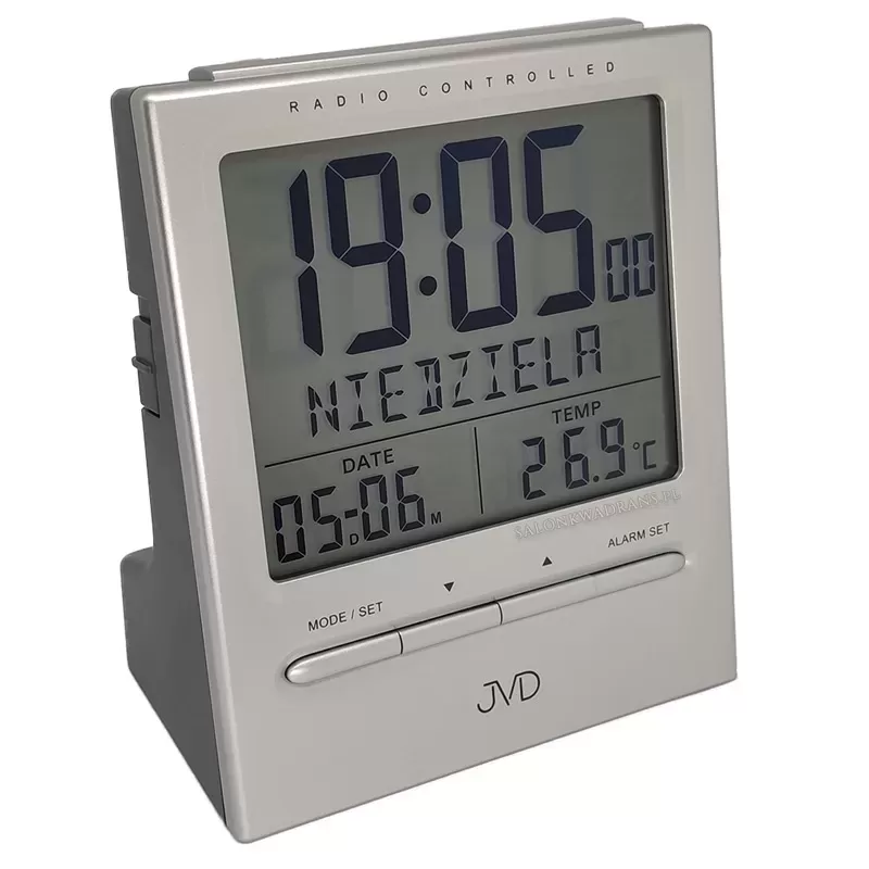 Budzik cyfrowy JVD RB9299.1 Radio Control Data w języku polskim