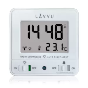 Budzik cyfrowy LAVVU LAR0040 Biały z czujnikiem światła Radio controll