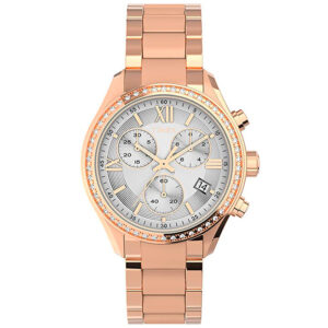 Timex TW2V57900 Premium Zegarek damski różowe złoto cyrkonie bransoleta