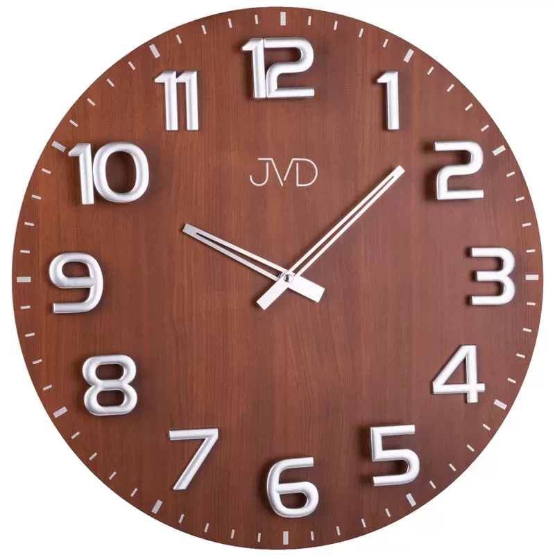 Zegar ścienny JVD HT075.2 Drewniany brązowy 49cm