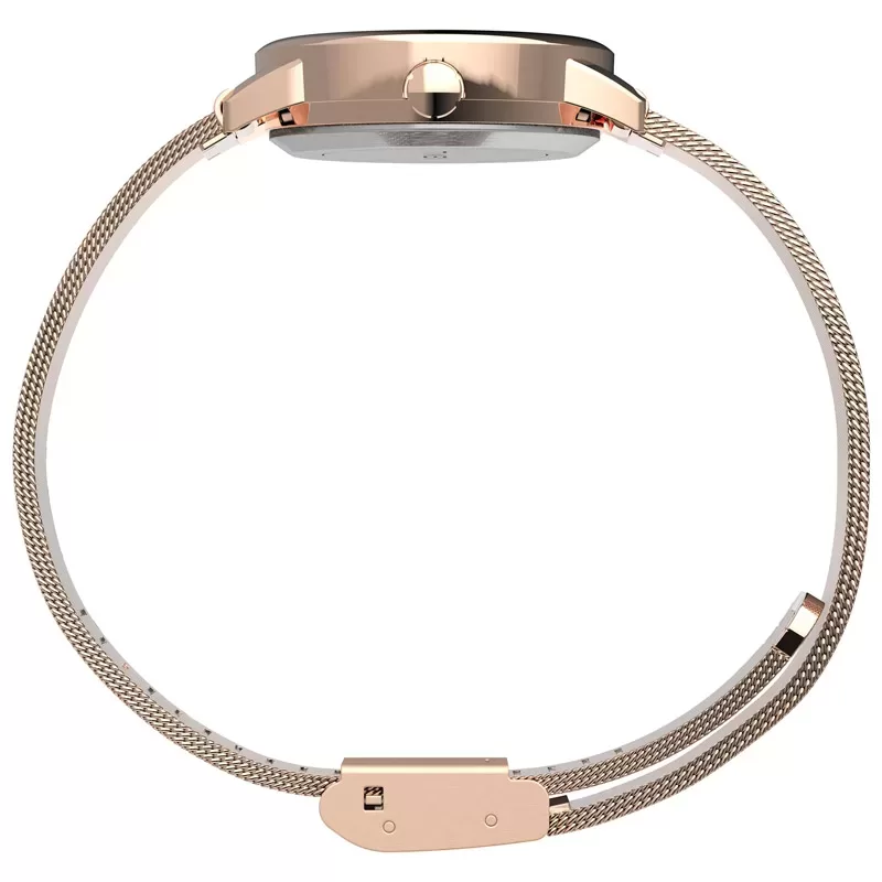 Timex TW2U08100 Easy Reader Zegarek damski różowe złoto bransoleta mesh