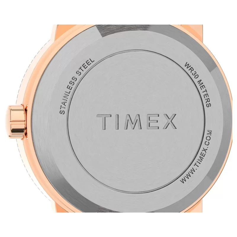 Timex TW2U08100 Easy Reader Zegarek damski różowe złoto bransoleta mesh