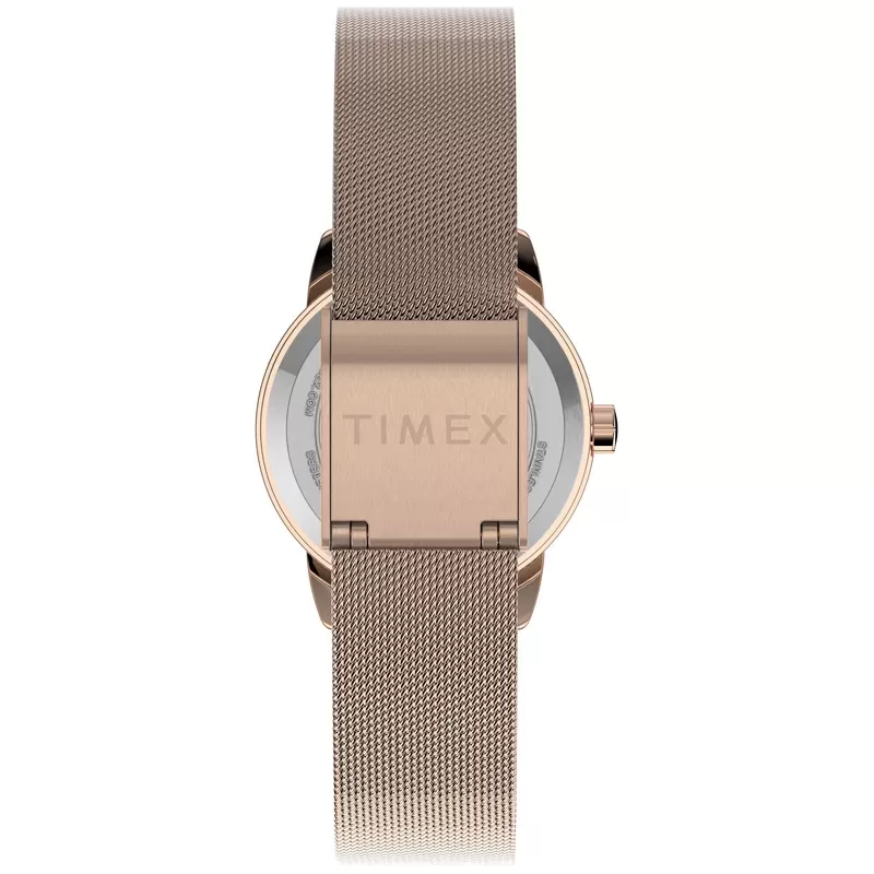 Timex TW2U08100 Easy Reader Zegarek damski różowe złoto bransoleta mesh