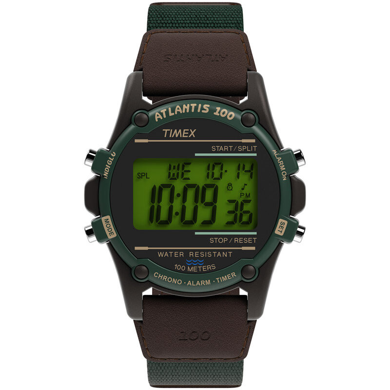 Timex TW2V44300 Atlantis 100 Cyfrowy Zegarek męski zielony