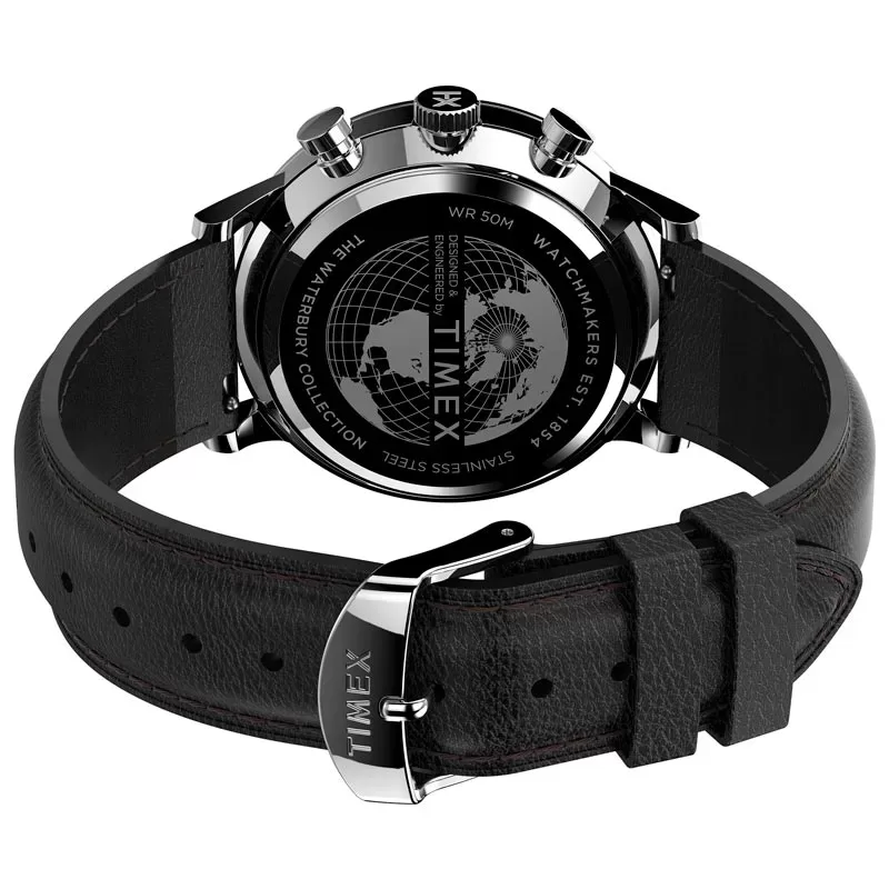 Timex TW2U88300 Waterbury Chronograph Zegarek męski czarny na pasku