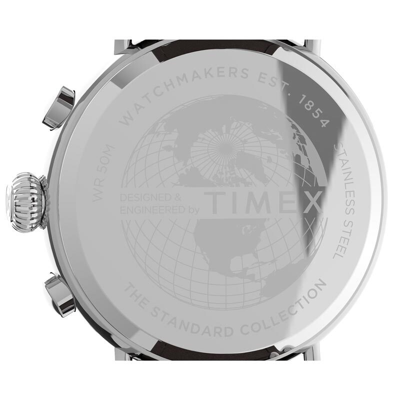 Timex TW2V27600 Standard Chronograph Zegarek męski na pasku skórzanym brązowy
