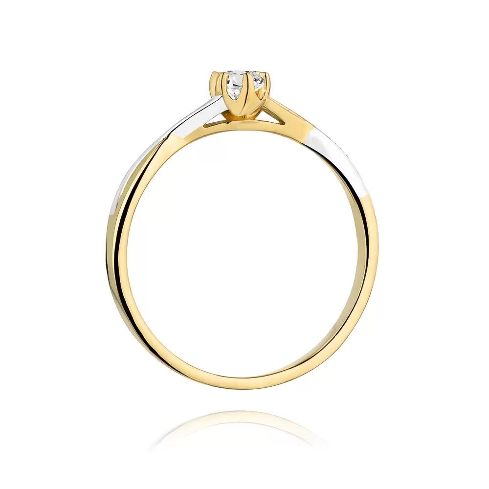 Pierścionek złoty z brylantem 0,12 ct W-340 Au 585 W340-Z-585-B0.12
