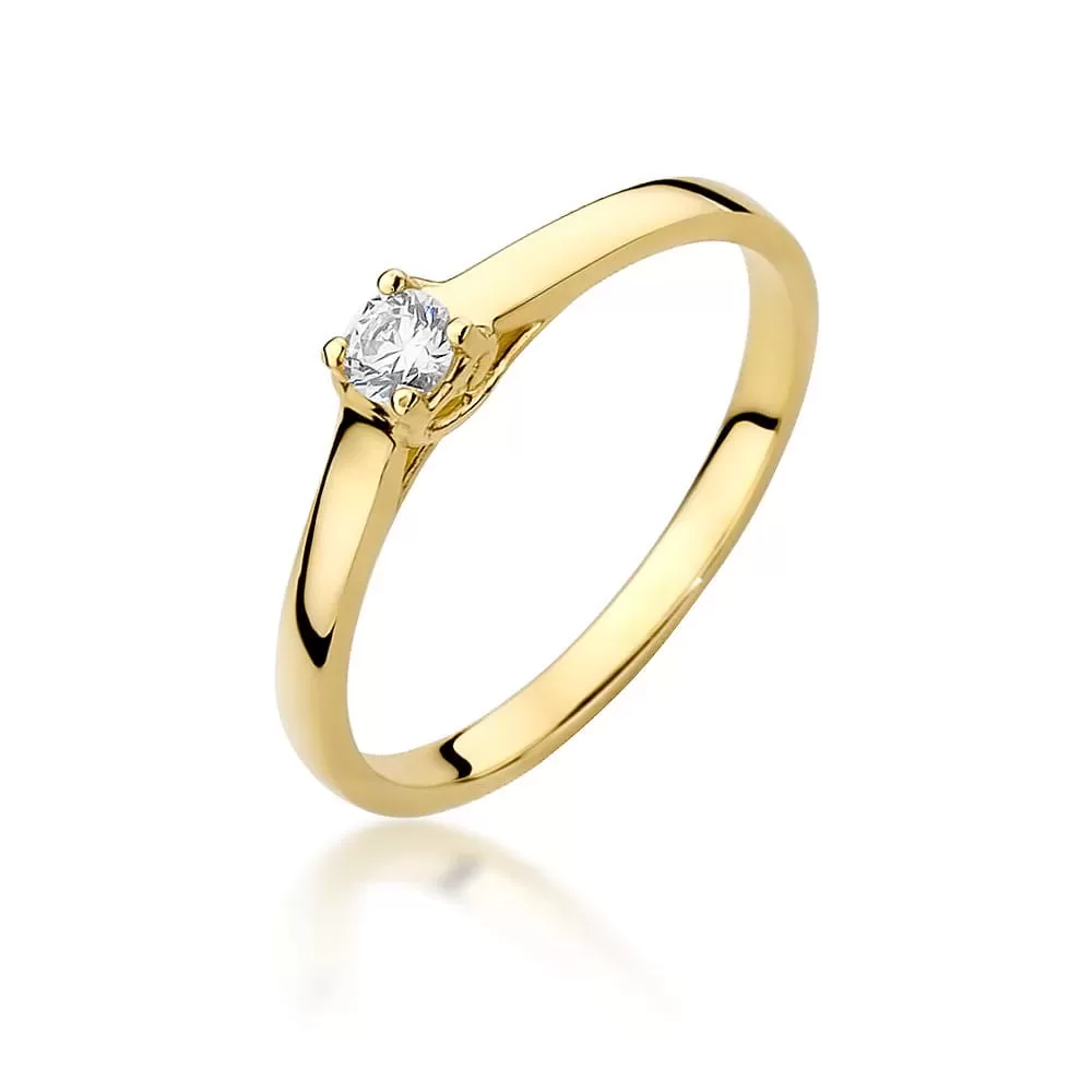 Pierścionek złoty z brylantem 0,12 ct W-506 Au 585 W506-Z-585-B0.12