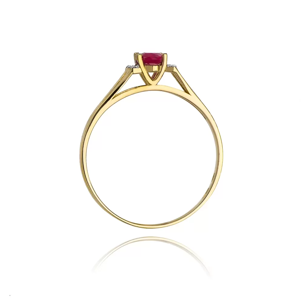 Pierścionek złoty z rubinem 0,60 ct W-5 Au 585 W005-Z-585-R0.60