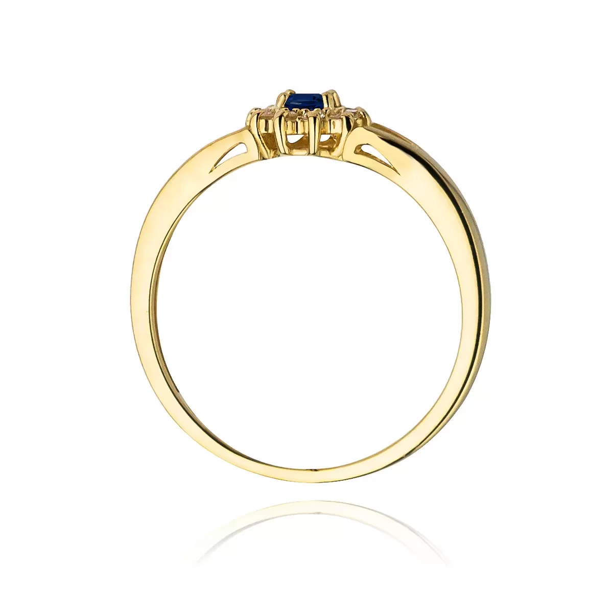 Pierścionek złoty z szafirem 0,15 ct W-185 Au 585 W185-Z-585-S0.15
