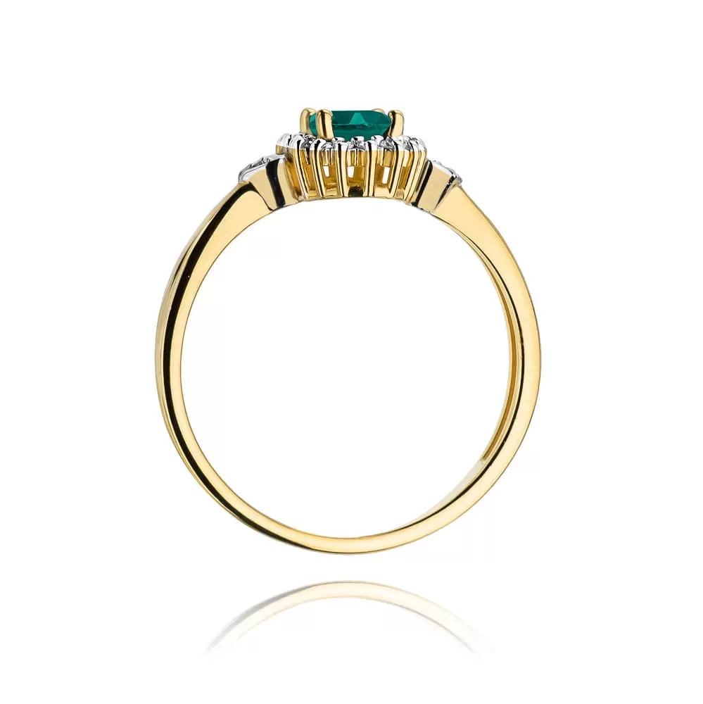 Pierścionek złoty ze szmaragdem 0,40 ct W-312 Au 585 W312-Z-585-SZ0.40