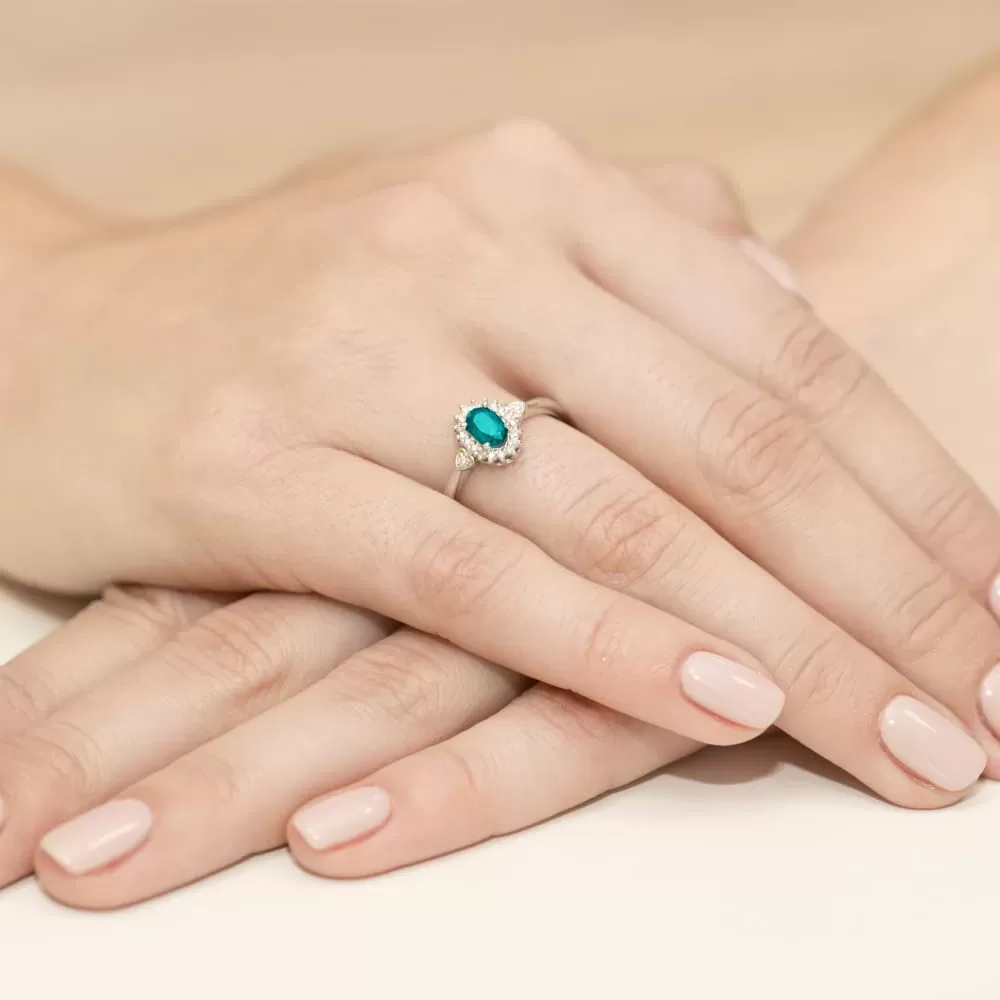 Pierścionek złoty ze szmaragdem 0,40 ct W-312 Au 585 W312-Z-585-SZ0.40