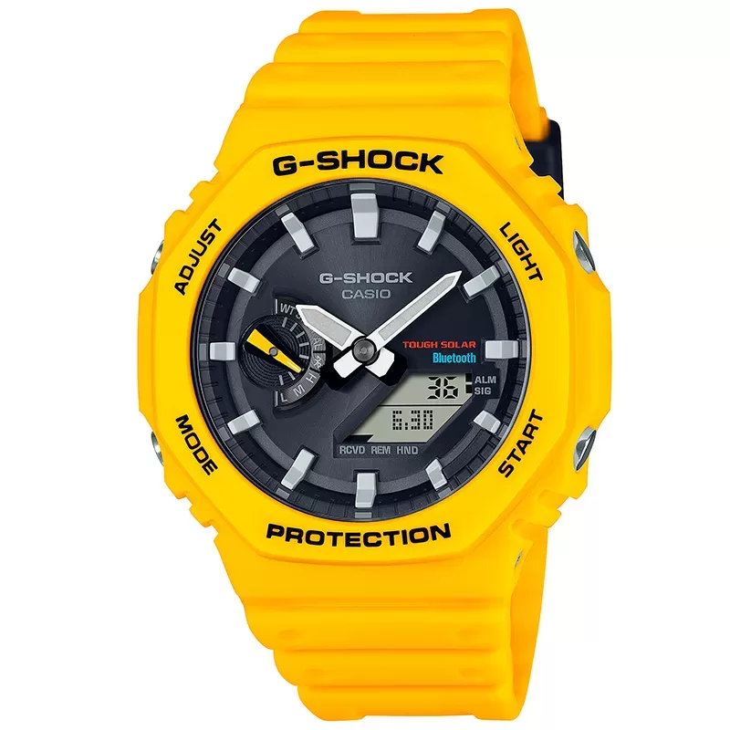 Zegarek Casio G-SHOCK GA-B2100C-9AER OCTAGON "CasiOak" ŻÓŁTY SOLAR BLUETOOTH Zegarek męski sportowy wodoszczelny 20ATM