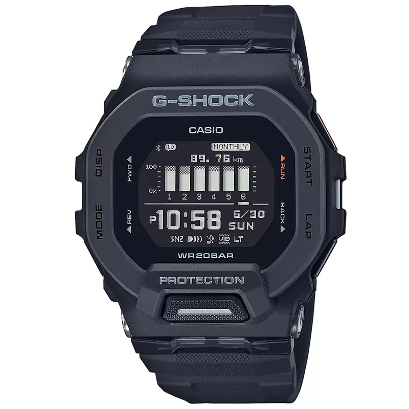 Zegarek Casio G-SHOCK GBD-200-1ER G-SQUAD Cyfrowy czarny krokomierz bluetooth zegarek męski wodoszczelny 20 atm