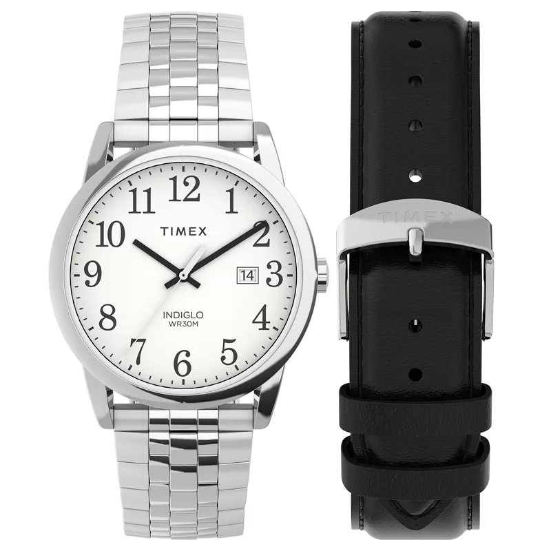 Timex TWG063200 Easy Reader ZESTAW Zegarek męski z dodatkowym paskiem