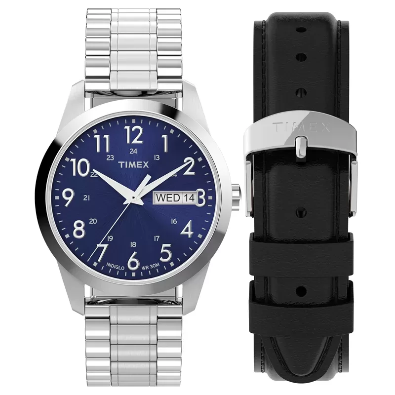 Timex TWG063700 Easy Reader ZESTAW Zegarek męski z dodatkowym paskiem