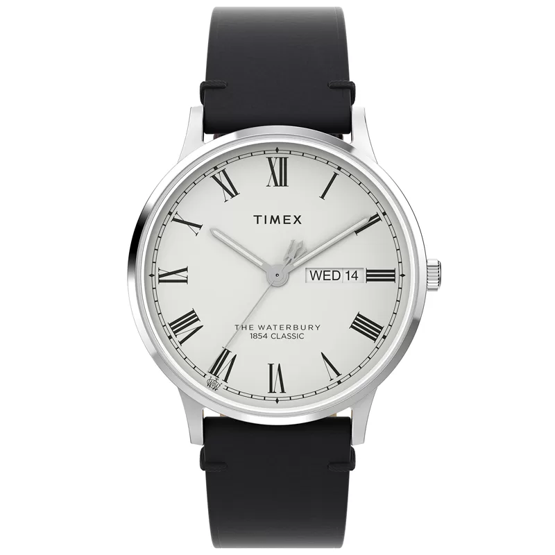 Zegarek Timex TW2W15000 Waterbury Zegarek męski klasyczny biała tarcza