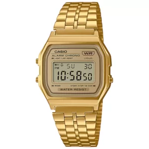 Zegarek Casio A158WETG-9AEF Vintage Gold złoty cyfrowy klasyczny zegarek unisex Robert Lewandowski