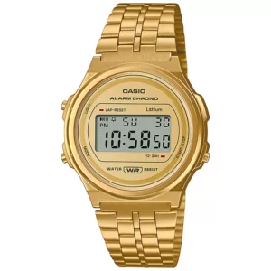 Zegarek Casio A171WEG-9AEF Vintage Gold złoty cyfrowy klasyczny zegarek unisex led