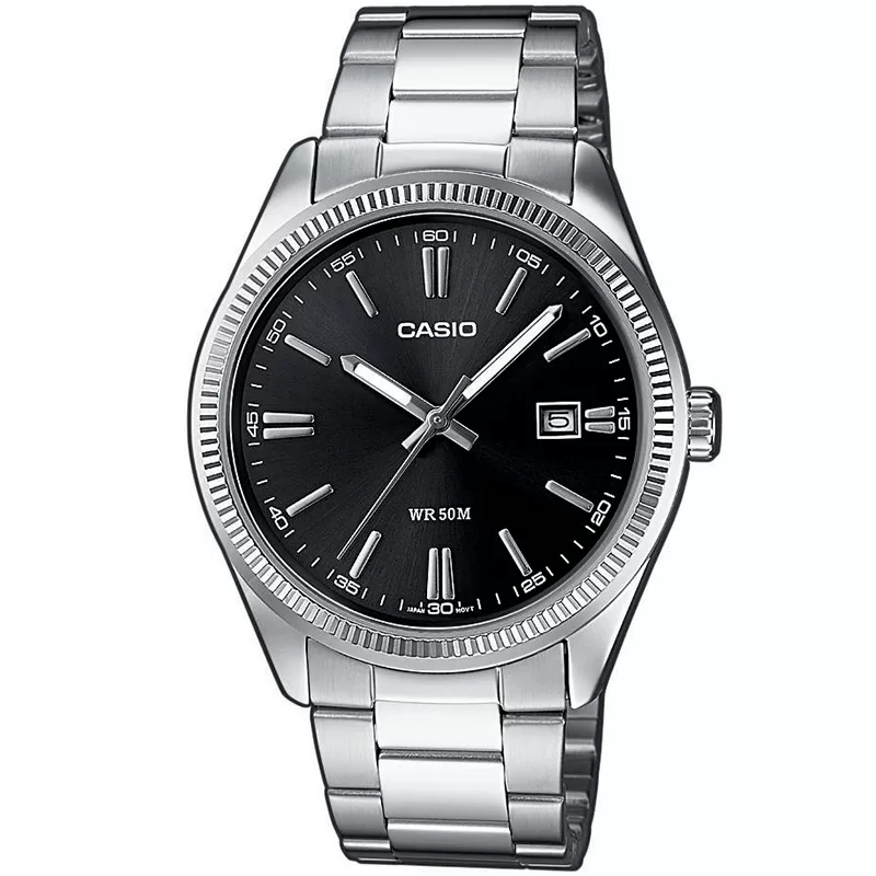 Zegarek Casio MTP-1302D-1A1VEF Classic Zegarek męski klasyczny prosty czarna tarcza