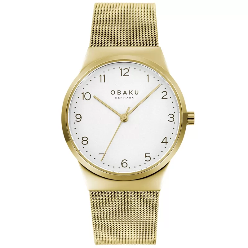 Zegarek damski Obaku Denmark V255LXGIMG Złoty prosty klasyczny zegarek