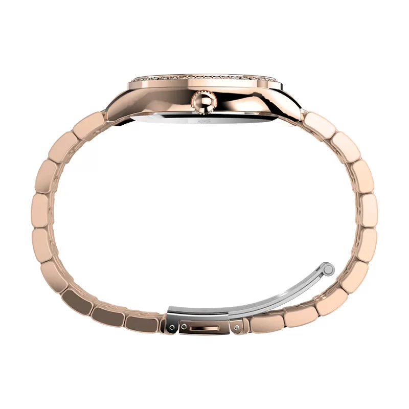 Timex TW2W17800 Trend Ariana Zegarek damski elegancki z cyrkoniami różowe złoto wodoszczelny