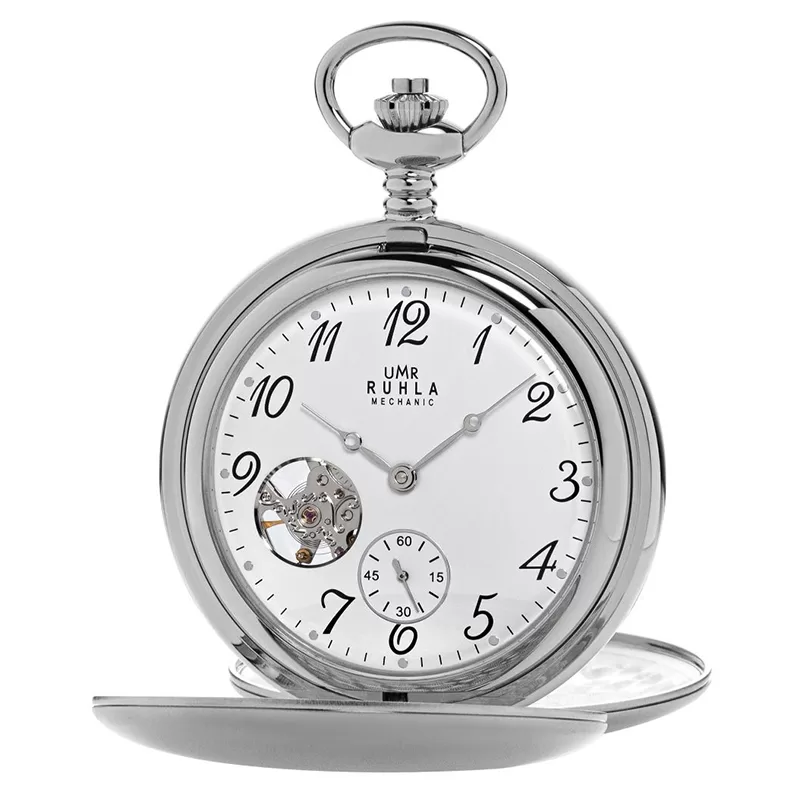 Zegarek kieszonkowy Garde Ruhla Mechanic 5474-1 srebrny mechaniczny kieszonka