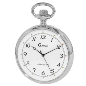 Zegarek kieszonkowy Garde Ruhla 8036-2 Srebrny klasyczny prosty kwarcowy kieszonka