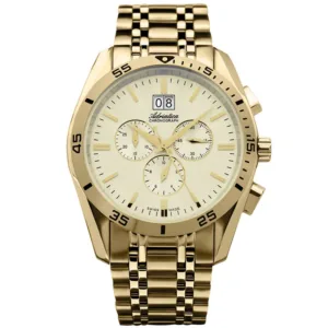 Adriatica A8202.1111CH Zegarek męski złoty na bransolecie chronograf szwajcarski