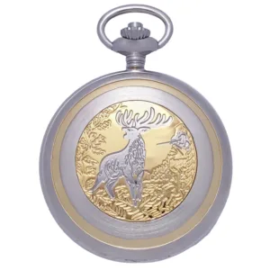 Zegarek kieszonkowy Garde Ruhla 8667-1 Jeleń Myśliwy kieszonka Kwarcowy