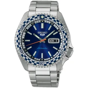 Seiko SRPK65K1 5 Sports Automatic Checker Flag Petrol Blue Zegarek męski automatyczny