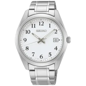 Seiko SUR459P1 Classic Sapphire Zegarek męski prosty czytelny na bransolecie