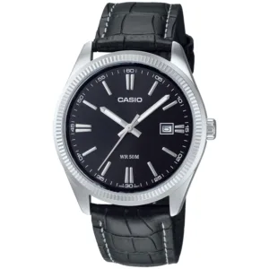 Zegarek Casio MTP-1302PL-1AVEF Classic Zegarek męski klasyczny prosty czarna tarcza na pasku