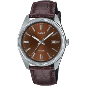 Zegarek Casio MTP-1302PL-5AVEF Classic Zegarek męski klasyczny prosty brązowa tarcza na pasku