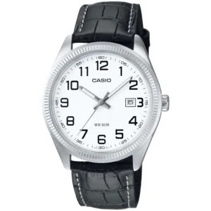 Zegarek Casio MTP-1302PL-7BVEF Classic Zegarek męski klasyczny prosty biała tarcza na pasku