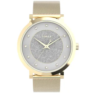 Timex TW2U67100 Celestial Opulence Zegarek damski złoty na meshu