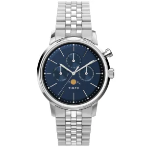 Timex TW2W51300 Marlin Quartz Moon Phase Zegarek męski na bransolecie