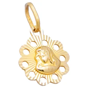 Złoty medalik ażurowy z Matką Boską 585 ZZW476