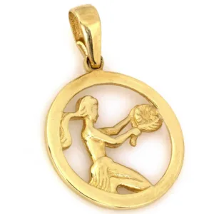 Złota zawieszka Panna znak zodiaku 375 9k ZZZ550