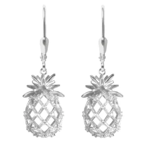Kolczyki Srebrne ANANAS z białymi cyrkoniami JMAS8004SE00