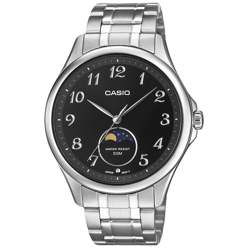 Zegarek Casio MTP-M110D-1AVER Classic Zegarek męski srebrny moon phase