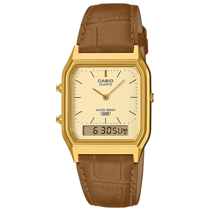 Zegarek Casio AQ-230EGL-9AEF Vintage Złoty na pasku